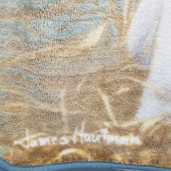 James Hautman Yellow Labrador Retriever Fleece Throw Blanket Northwest Co Puppy - Picture 3 of 9